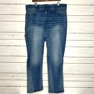 Lane Bryant Pearl Embellished Pull On Jeans Plus Size 20